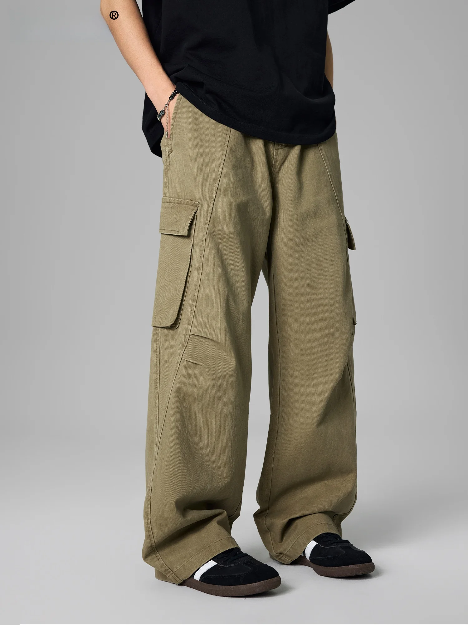 

Мужские рабочие брюки RB American Sle в винтажном стиле, свободные прямые повседневные брюки, молодежная одежда для весны и осени