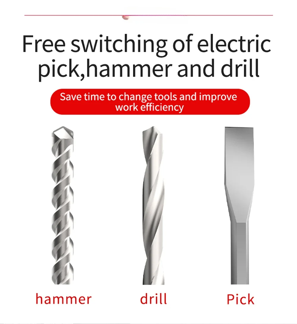 

#Brushless Hammer Drill Rotary Hammer Drill 220V Power Electric 26mm Max DIY Brushless Customized Motor Power drill.