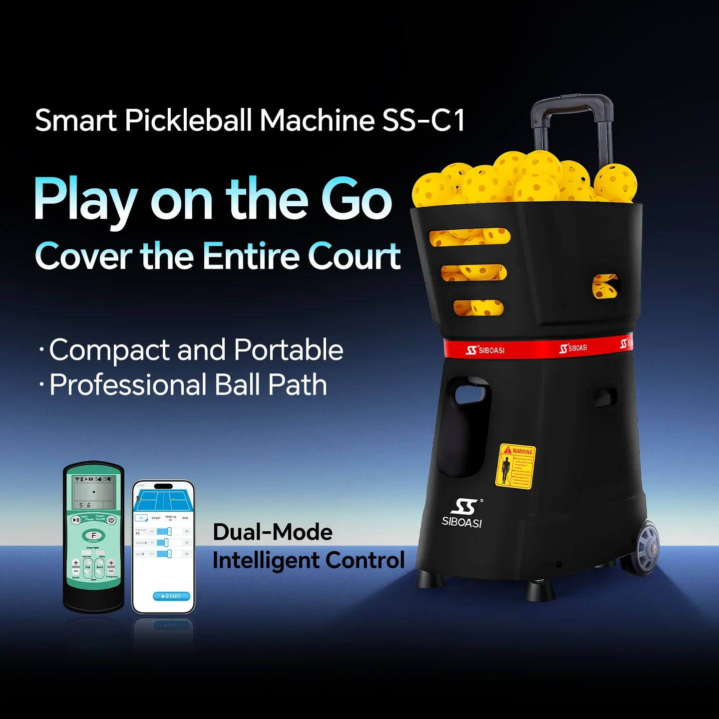 Automatic Pickleball Ball Machine Adjustable Speed/Angle -