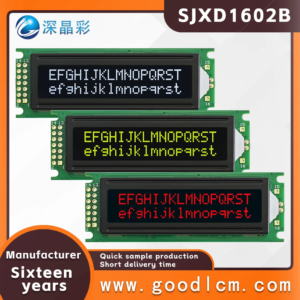 Écran LCD 16x2 à Haute Luminosité, Module SJXD1602B, Matrice de Points à Double Rangée de Caractères, Vente en Gros du Fabricant