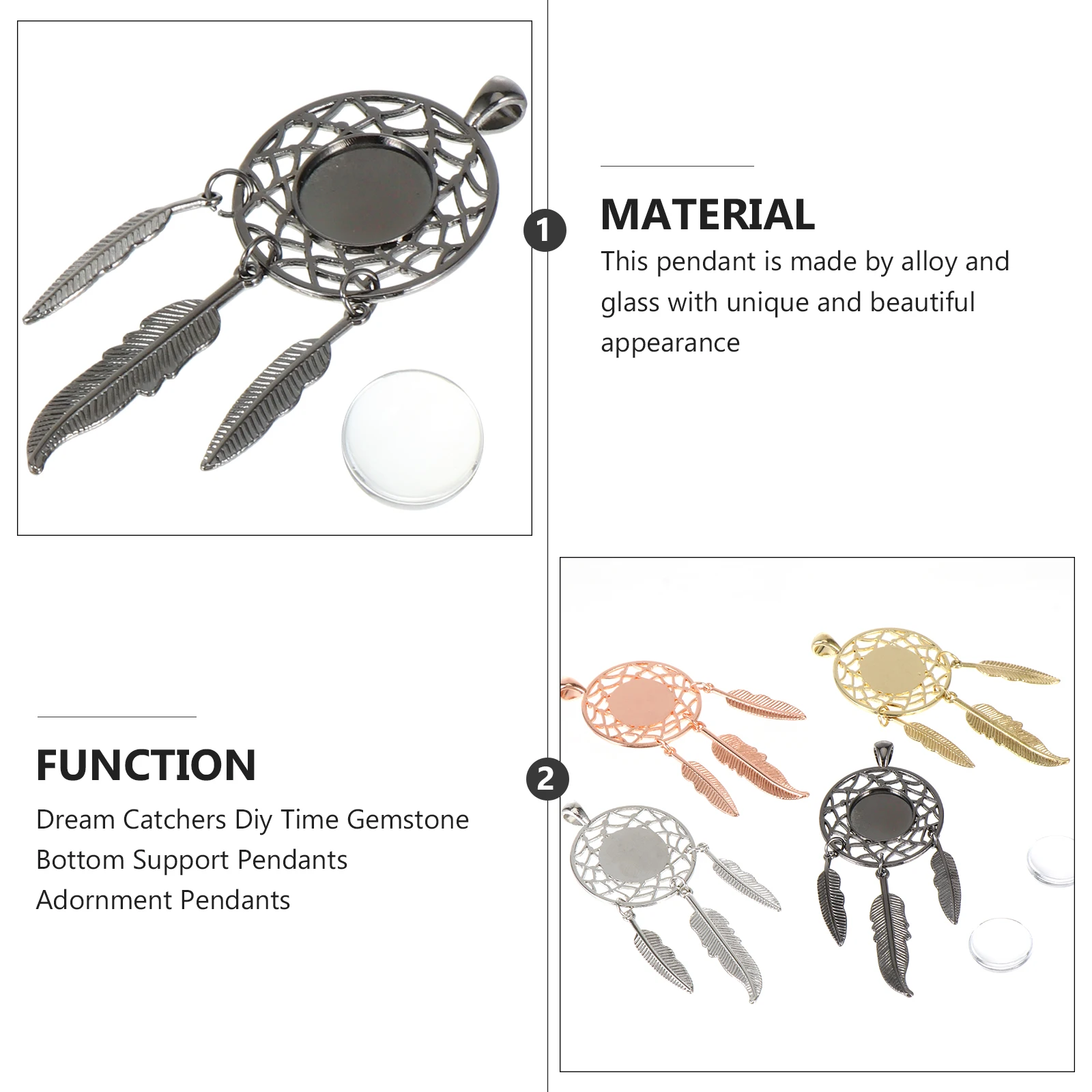

40pcs Dream Catcher Pendant DIY Macrame Wall Hanging Home Decor White K Gold 5 Rose Gold 5 Gun Black 20 Glass Jewelry