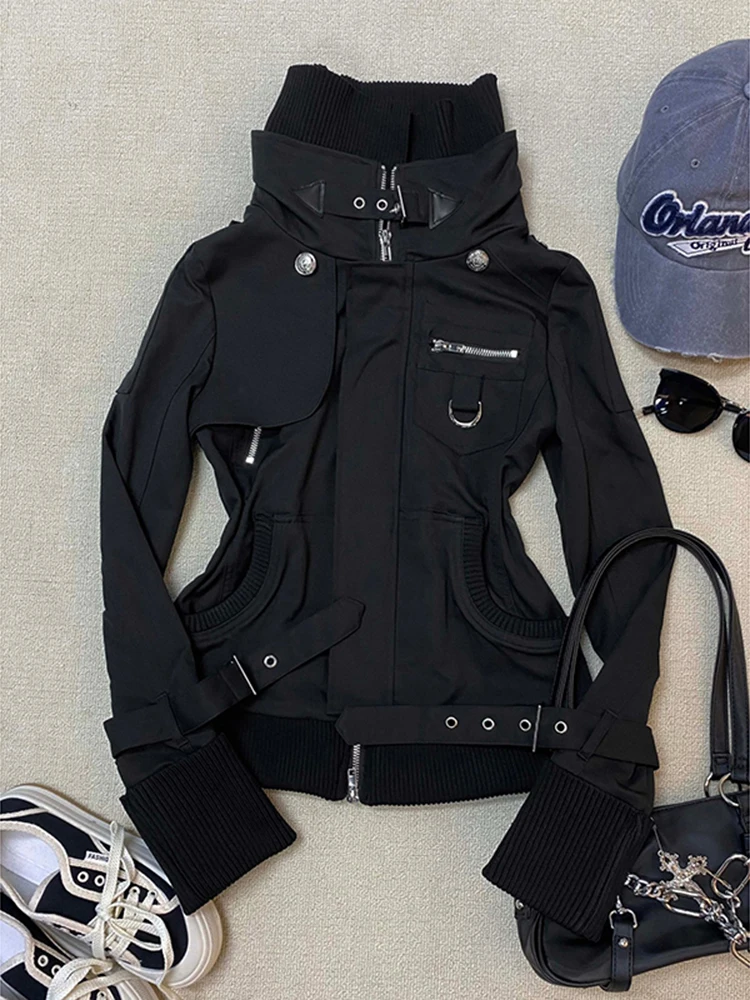 

Оригинальное пальто-приэт с воротником-стойкой, женское осенне-зимнее пальто в американском стиле ретро, модный длинный свиток на молнии