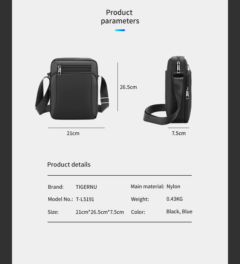 Tigernu Vintage wasserdichte Umhängetasche Herren Mode Umhängetaschen stoßfest fit 9.7 "iPad Herren tasche Gürtel tasche Mann Tasche für Männer – Detail 5