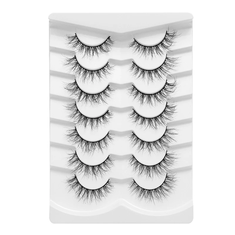 7 Pair Faux Mink Lashes Pack 3D Volume Natural Wispy False Eyelashes Dropship