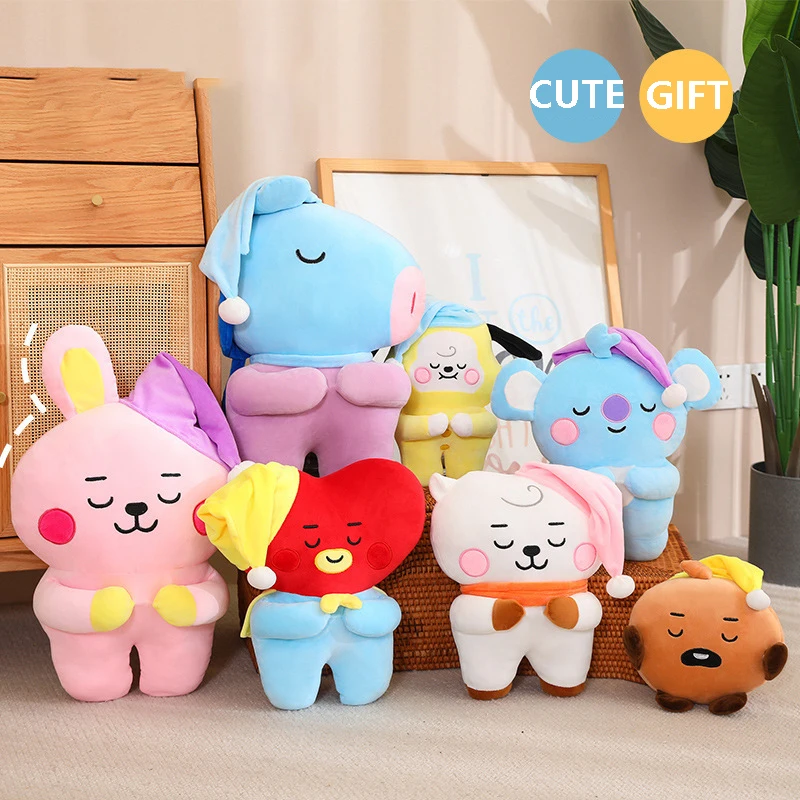 30/40/50Cm Cute Good Night Series Bt21 Plush Doll Toy Kawaii Cartoon Soft and Comfortable Pillow Room Decoration Birthday Gift