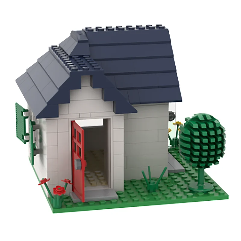 Moc Building Bricks Small white House Model Technology Modular City Street View Model Block Toy DIY Assembly Christmas Gifts