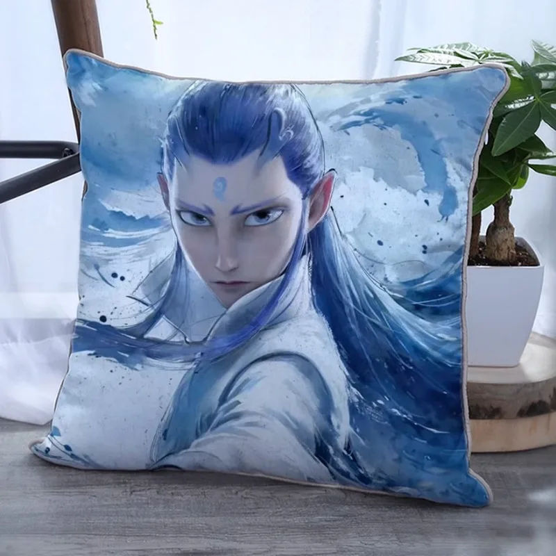 50x50 cm Nezha 2 Omliggende Sierkussen Custom Duivel Kind Naohai Aobing Aogang Ao Leap Shengong Luipaard Pop kussen Gift