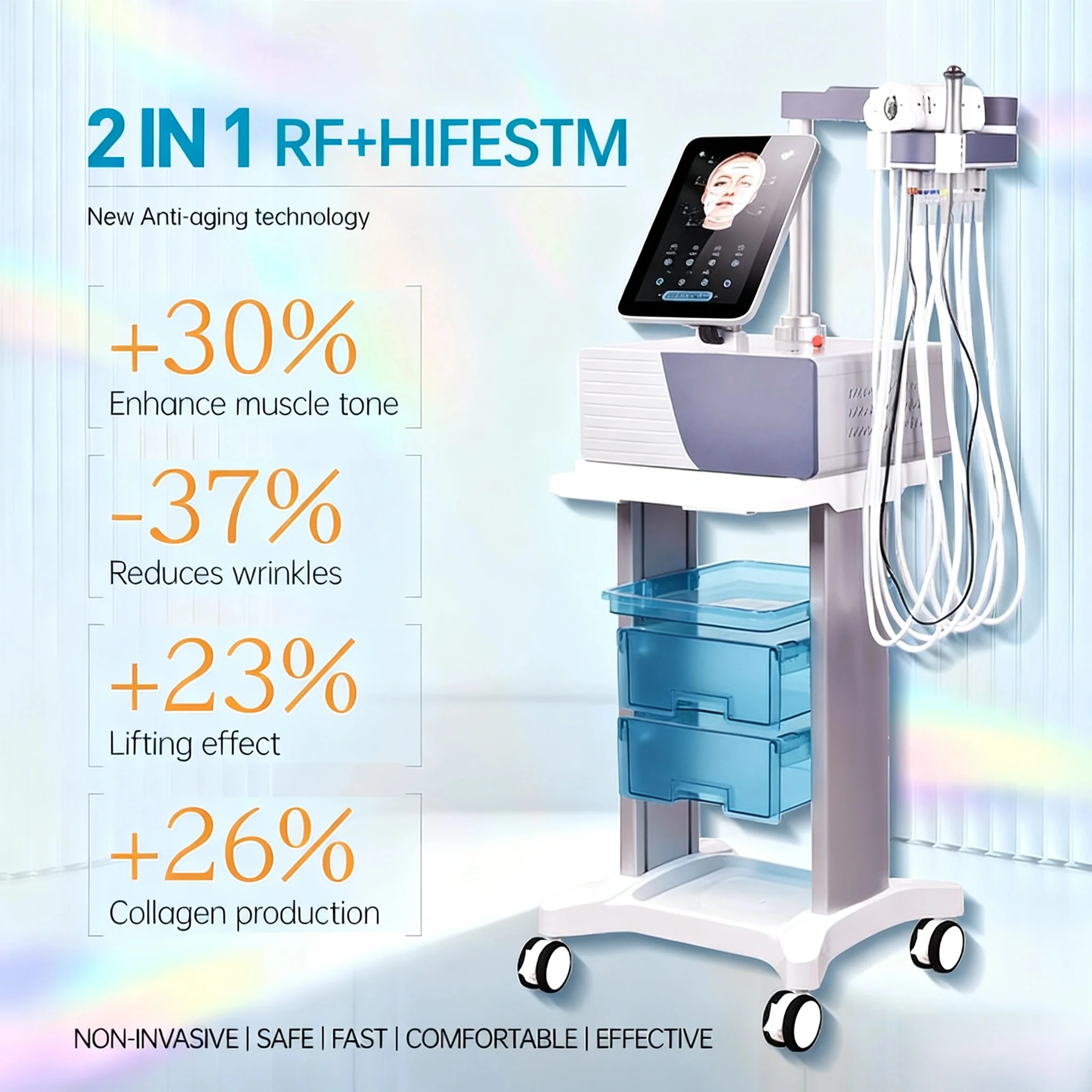 MECAVIE 2026 المحمولة EMS العضلات الوجه رفع الجبين تشديد جهاز تجميل تردد EMT EMS EMRF الوجه الكنتوري #1