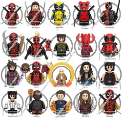 Minifiguras de acción de película, juguetes de Lobezno, Lady Deadpool, Cowboy, Kimiko, X-23, hoja de Antorcha Humana, bloques de construcción, regalo