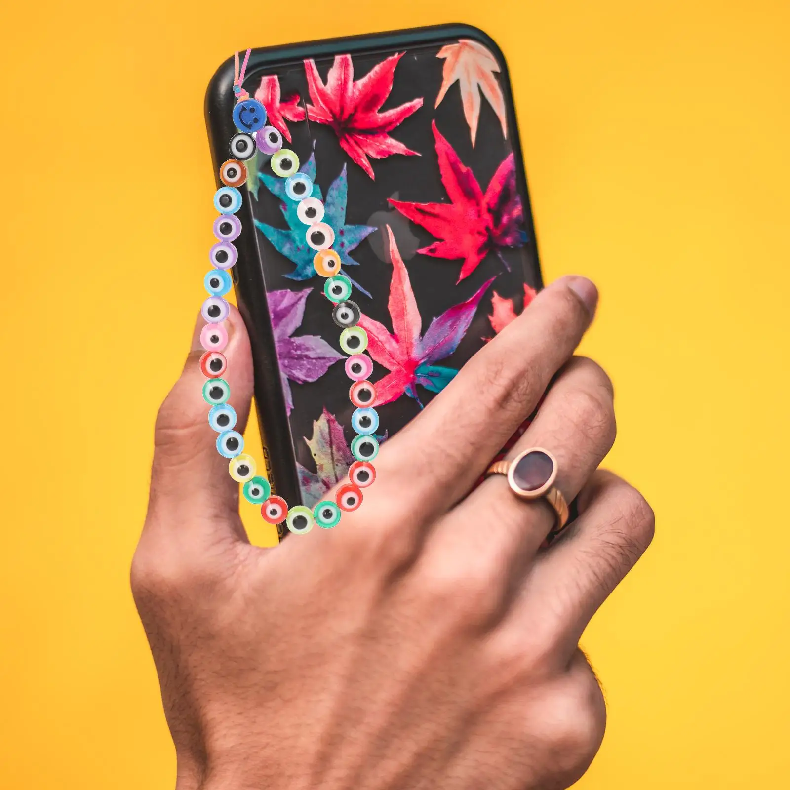 Wrist Lanyard Mobile Phone Chain Case Cellphone Pendant Colorful Colored Soft Pottery