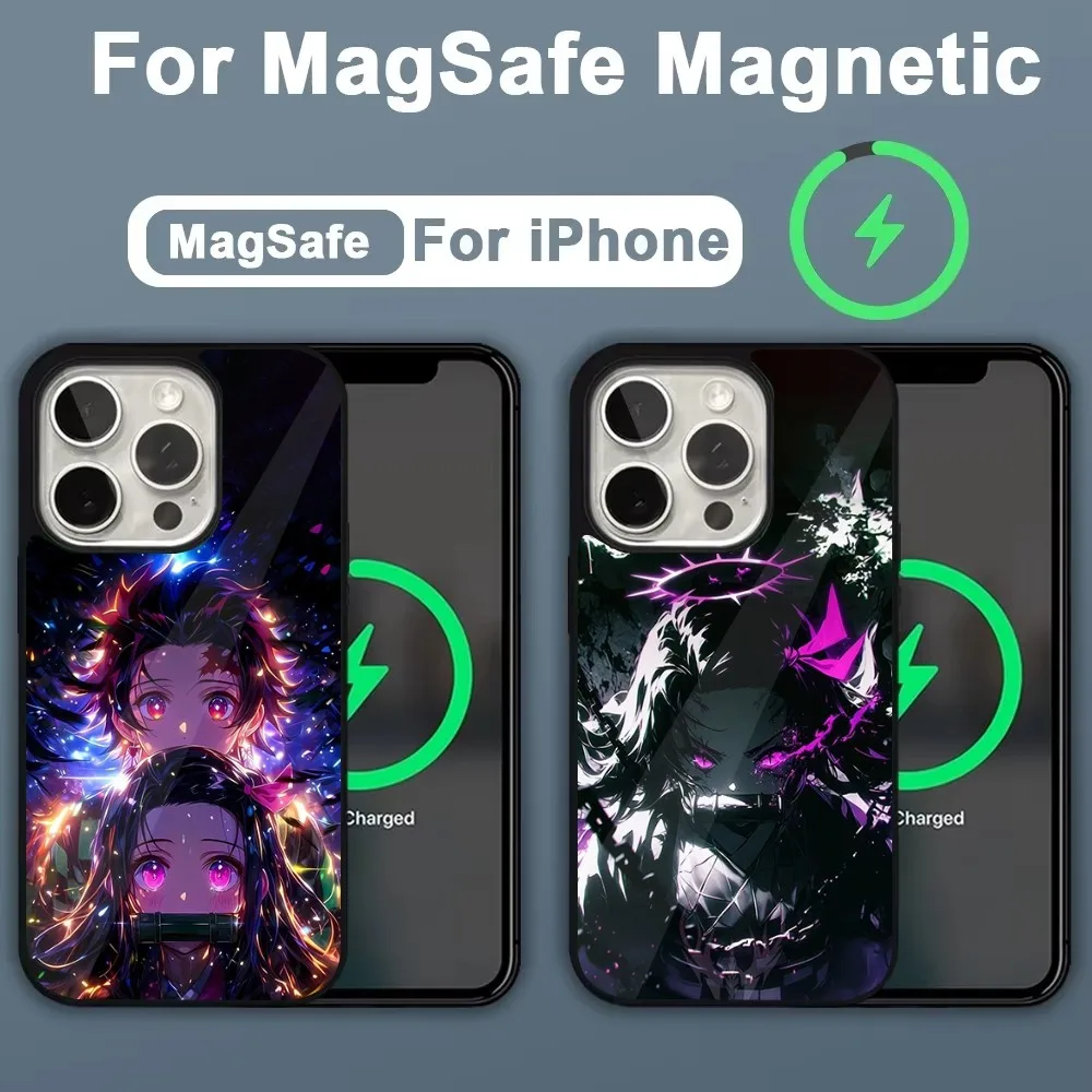 

D-Demon Slayer K-Kamado Nezuko Phone Case For iPhone 16,15,14,13,12,11,Plus,Pro,Max,Mini Magsafe Magnetic Wireless Charging