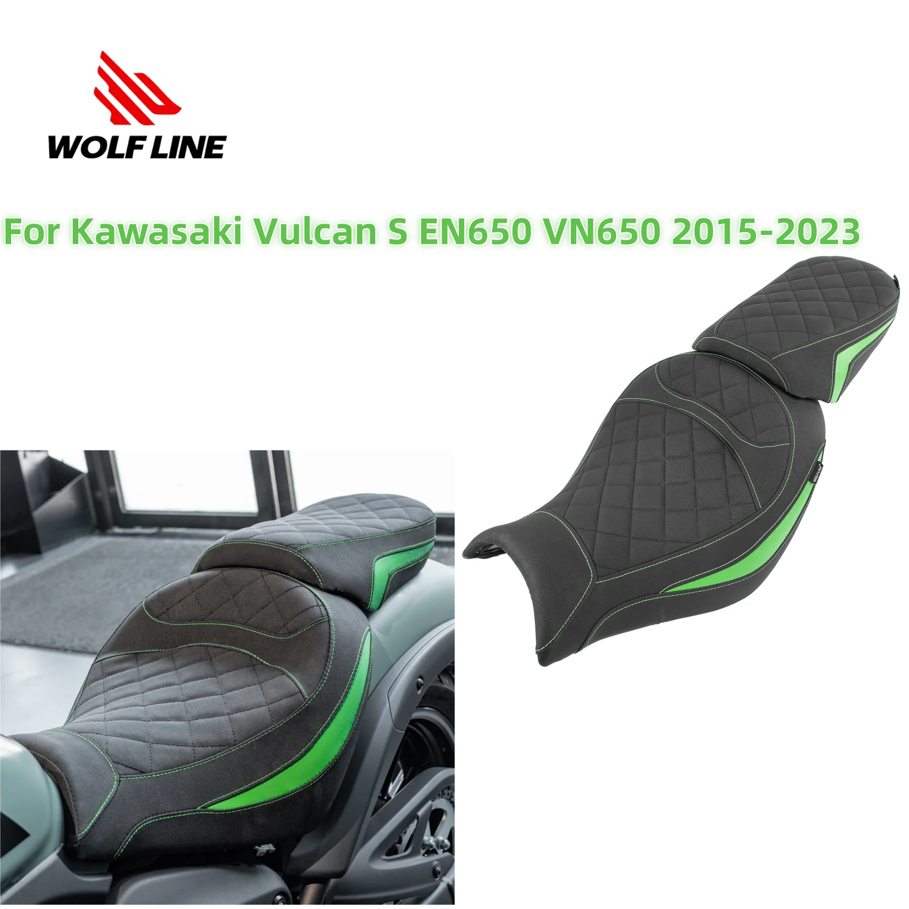 

Мотоциклетное переднее и заднее сиденье водителя пассажира, полная подушка для седла, подушка для сиденья, подходит для Kawasaki Vulcan S EN650 VN650 2015-2023