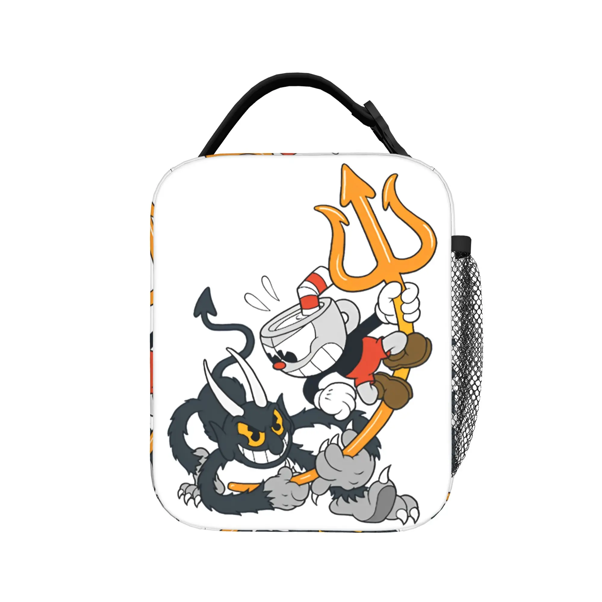 Cartoon Cupheads and Mugmans Game Thermal Insulated Lunch Bag for School  Portable Bento Box Thermal Cooler Lunch Box