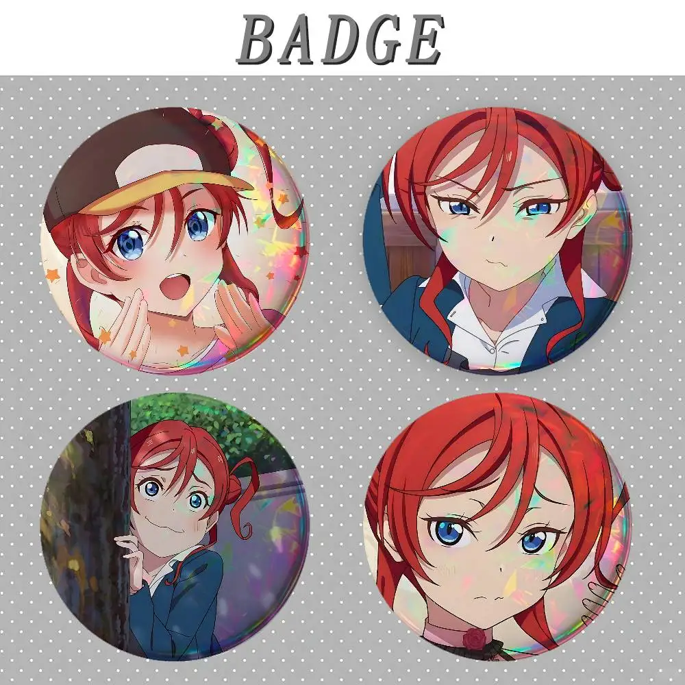 Cute Mei Yoneme Badges Fashion New Hip Hop Versatile Round Metal Badge Cartoon Pin Gift Wholesale