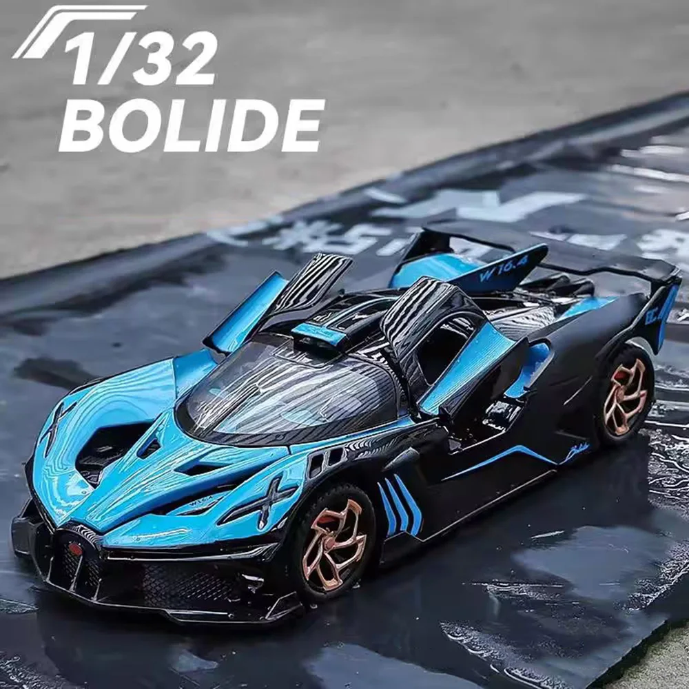 1:32 Scale Bolide Alloy Sport Car Model Diecasts Toy Wheel Pull Back Model Cars Sound Light Vehicle Boys Toys Decoration Gifts