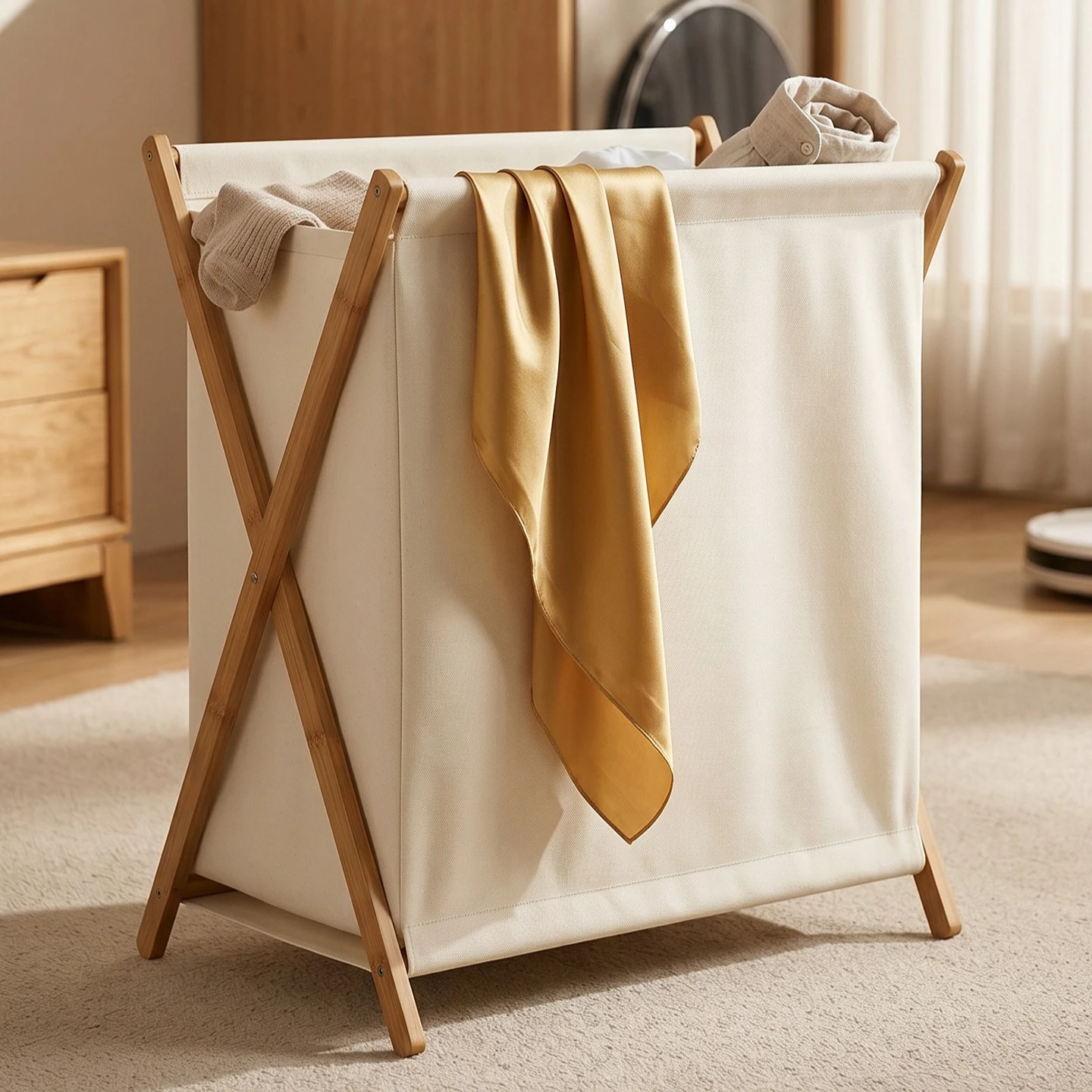 Dirty clothes basket Household high-value dirty clothes basket Foldable dirty clothes storage basket Light luxury large-capacity