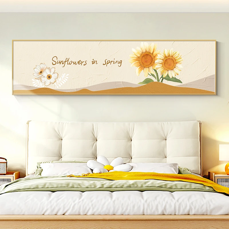 

Nordic Minimalist Sunflower Plant Art Painting Living Room Mural Poster Wall Decoration Painting Home Decoration