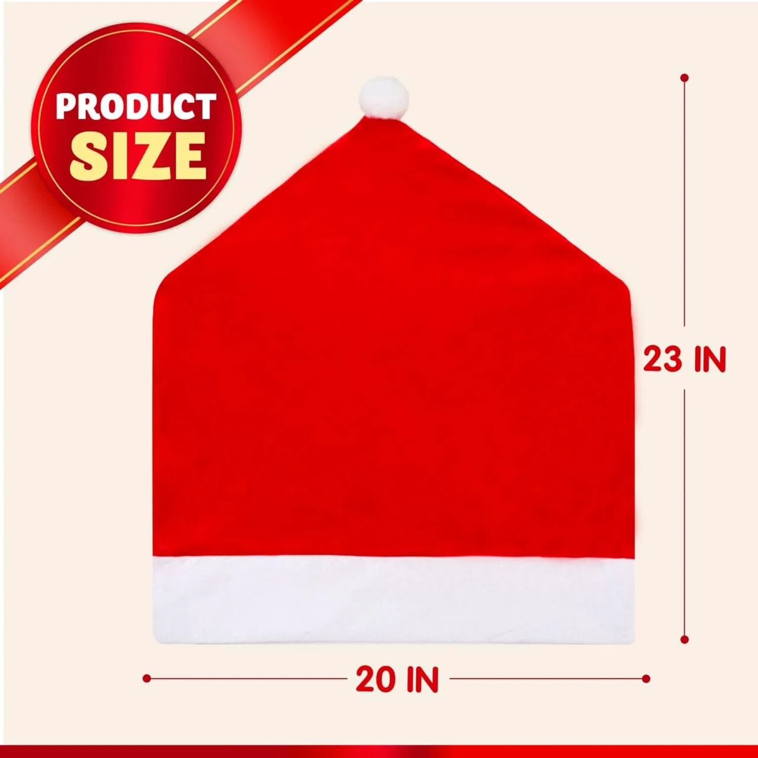 4 Pcs Christmas Chair Cover Party Packs Red Santa Hat Chair Slipcovers for Christmas Holiday Festival Decoration Santa Claus Chair Back Covers Xmas Indoor Decor Ornaments Set view 3