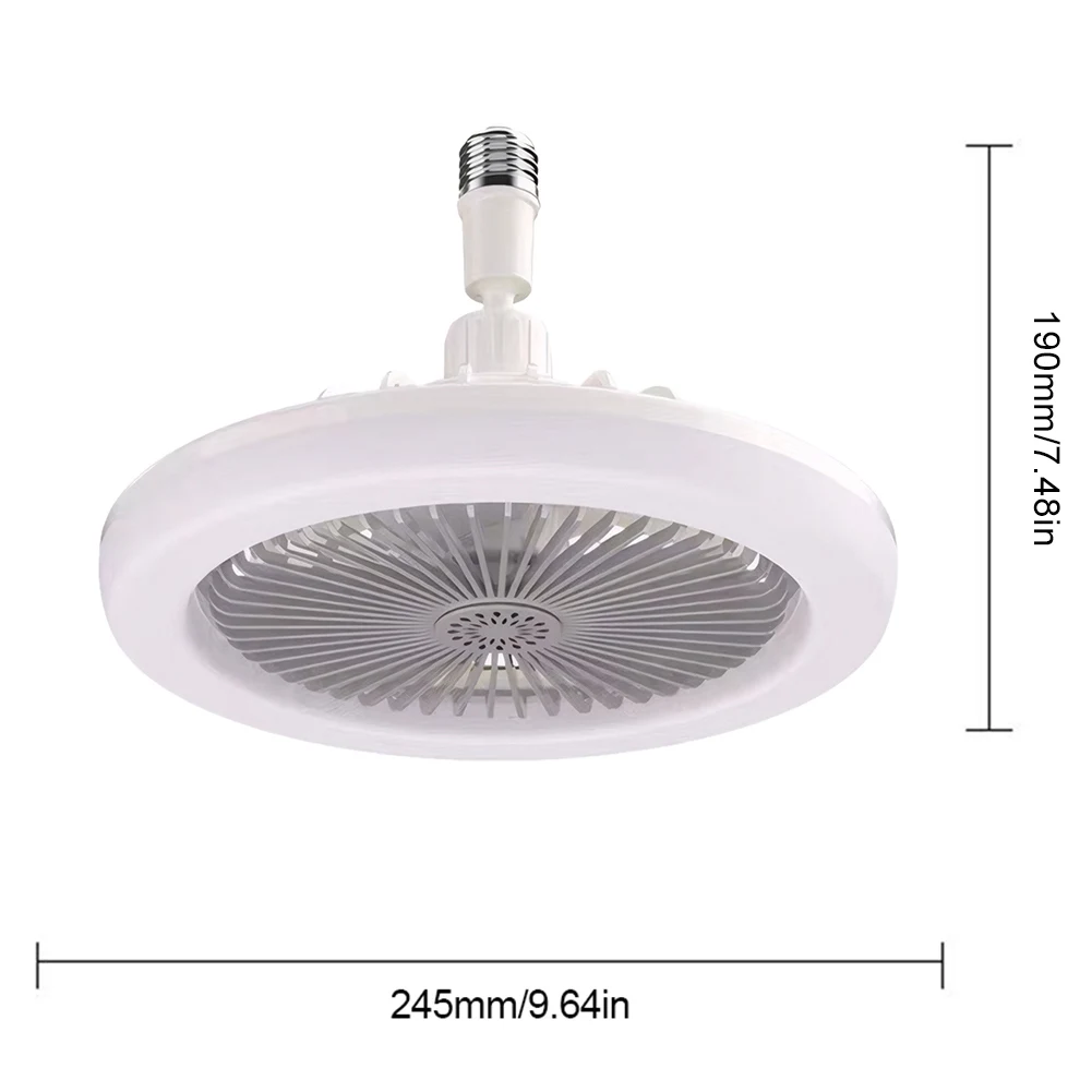 Socket Fan Light with Remote Screw in Ceiling Fan in Light Socket Dimmable for Bedroom Kitchen Living Room