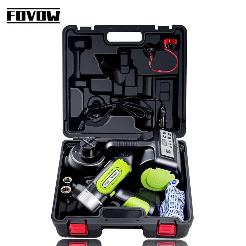 12V 5Ton 3 in 1 Electric Car Jack kit Protable Electric Hydraulic Jack With Impact Wrench Tire Inflator LED Light lift Tools