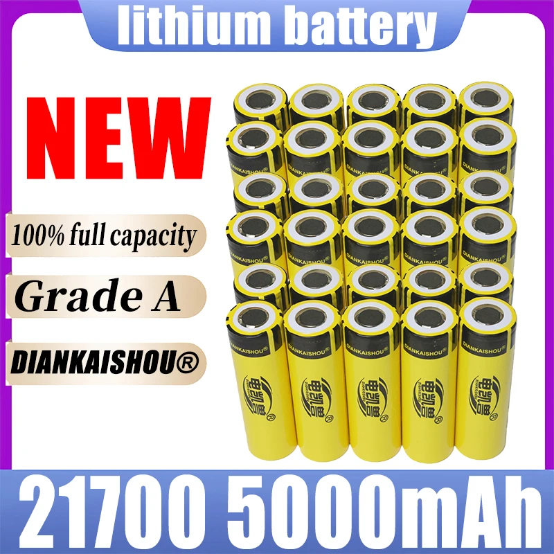 جديد 1-400 قطعة 21700 5000 مللي أمبير DIANKAISHOU بطارية قابلة للشحن 3.7 فولت 3C تفريغ بطاريات عالية الطاقة للأجهزة عالية الطاقة
