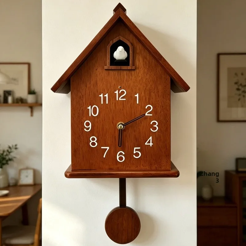 Vintage Wall Clock Wooden Bird Cuckoo Clock Modern Silent Bedroom Pendulum Clocks Living Room Wall Watch Retro Home Decoration