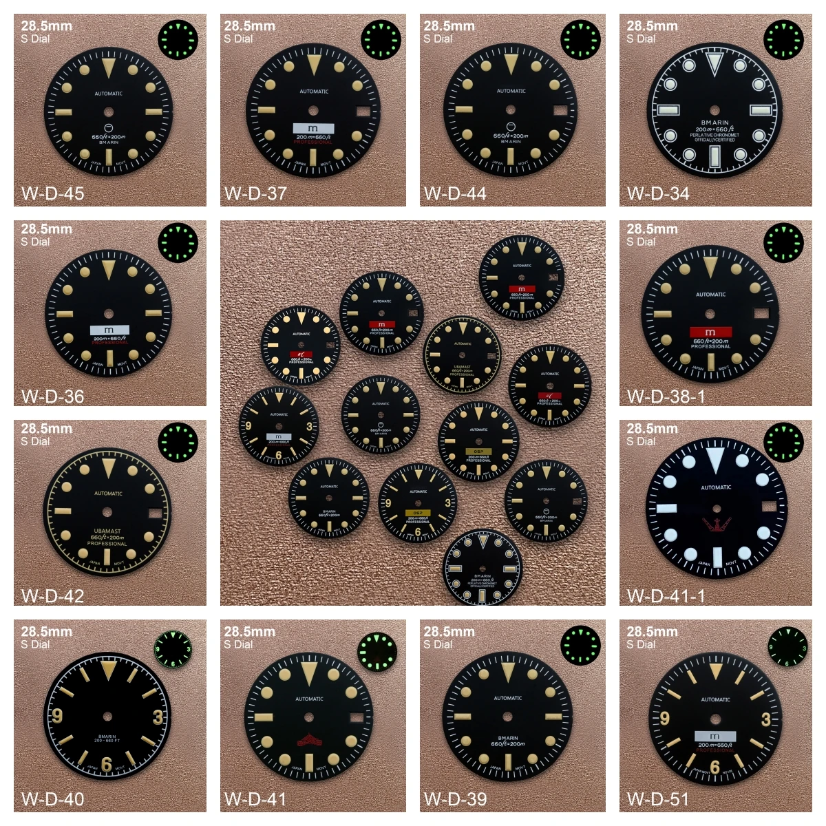 

28.5mm S Logo Black Retro Dial Suitable For NH35/NH36/7S/4R Japanese Movement Green Luminous Watch Modification Accessories