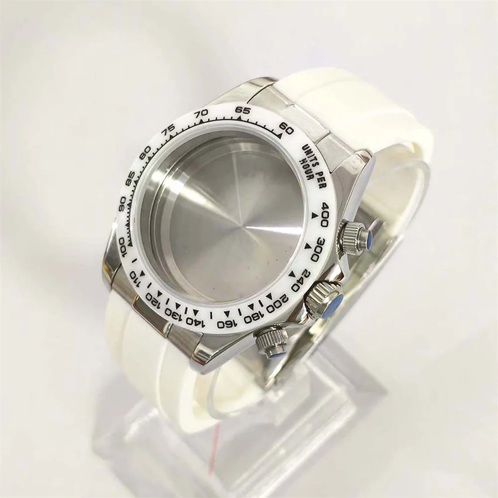 

VK63 39mm Watch Case For VK63 Movement Stainless Steel Sapphire Glass Chronograph Watch Case Ceramic Bezel Watch accessories
