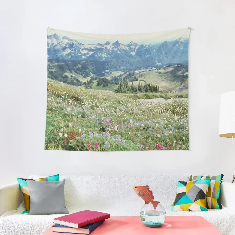 

Wildflower Meadow Tapestry Aesthetic Room Decor Korean Room Decorator Carpet On The Wall Wall Decorations Tapestry