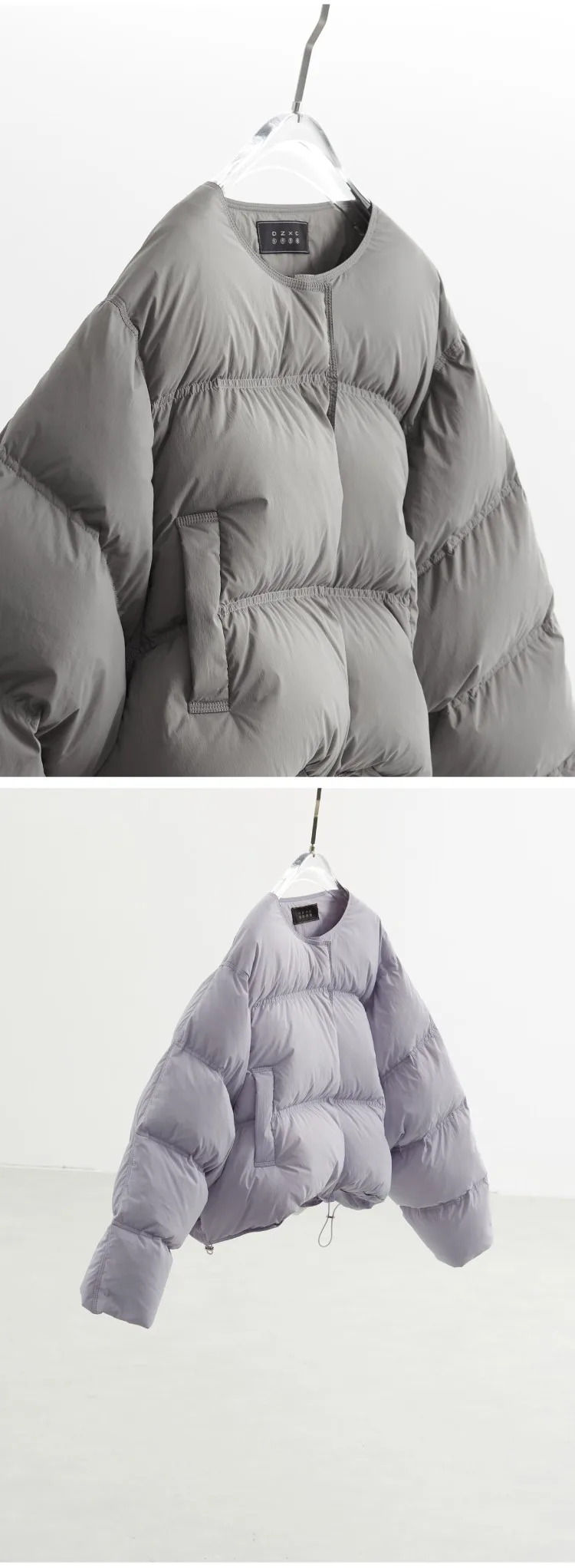 Collarless Short down Jacket, Petite Size, 90% White Duck down Puffer Jacket, Thickened Women's Coat