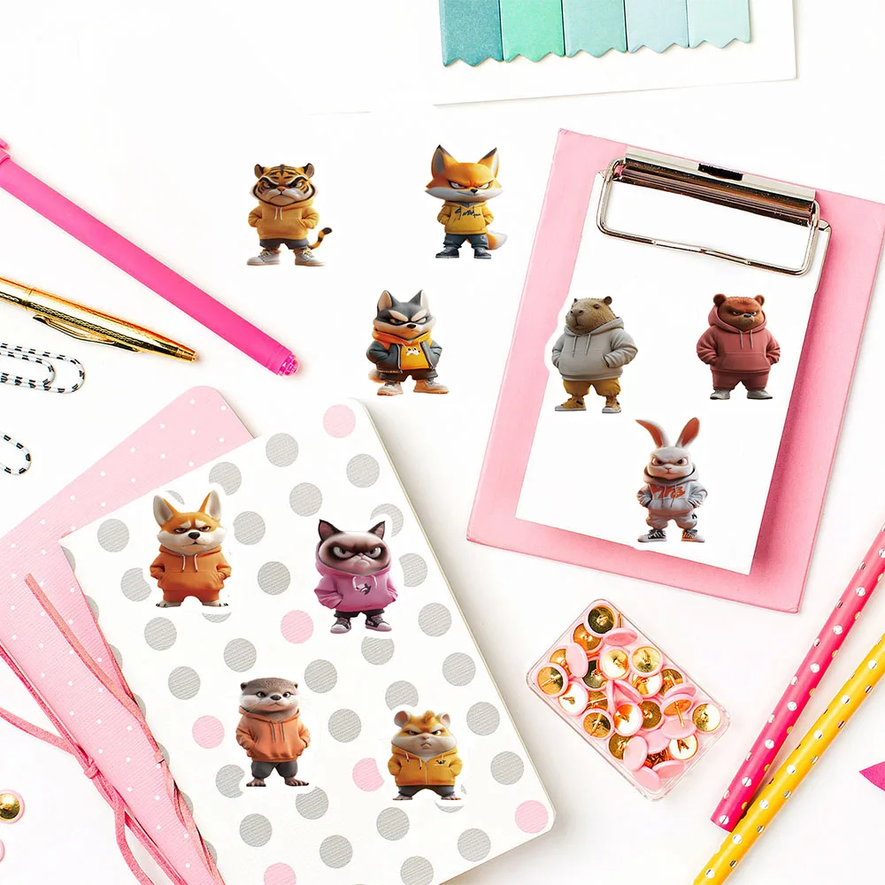 500 قطعة من ملصقات لفة مطبوعة على شكل حيوانات كرتونية قابلة للتهيج، ملصقات لفافات الكمبيوتر المحمول المبتكرة للمقهى المقاومة للماء، ملصقات جدارية فنية لتزيين الأمتعة