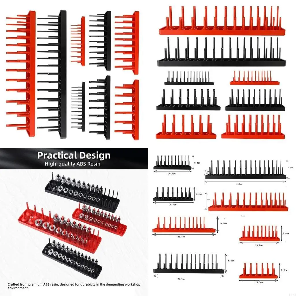 F19B 8Piece  SAE Metric Socket Stand Set for DIY Enthusiasts Enhances Storage Rack