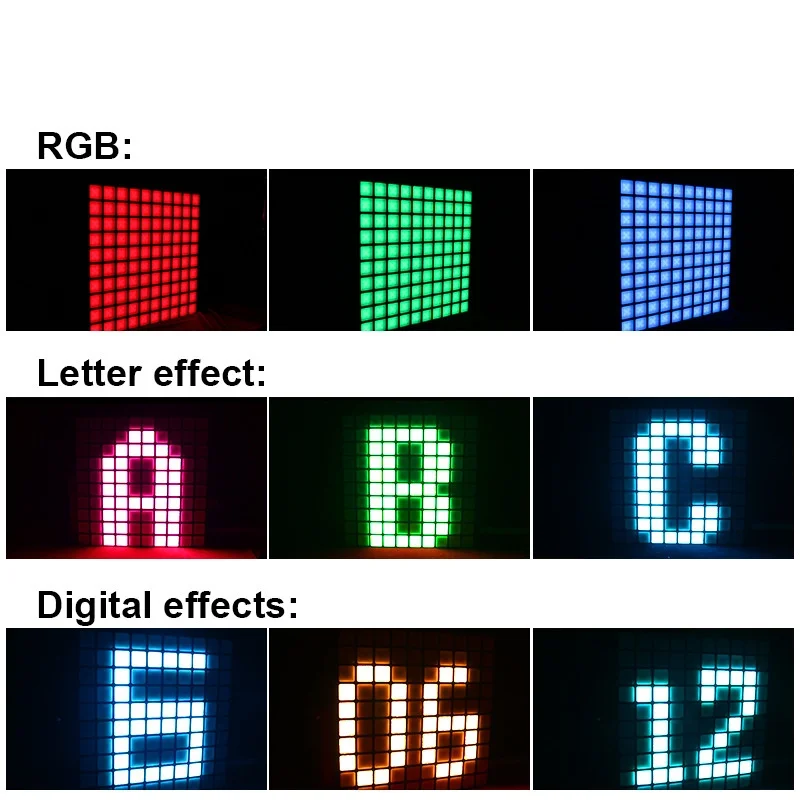 2 Stück Indoor DJ Booth Led Sign Matrix LED-Licht RGB Dot Matrix DMX Matrix Blinder Light für DJ Booth Display