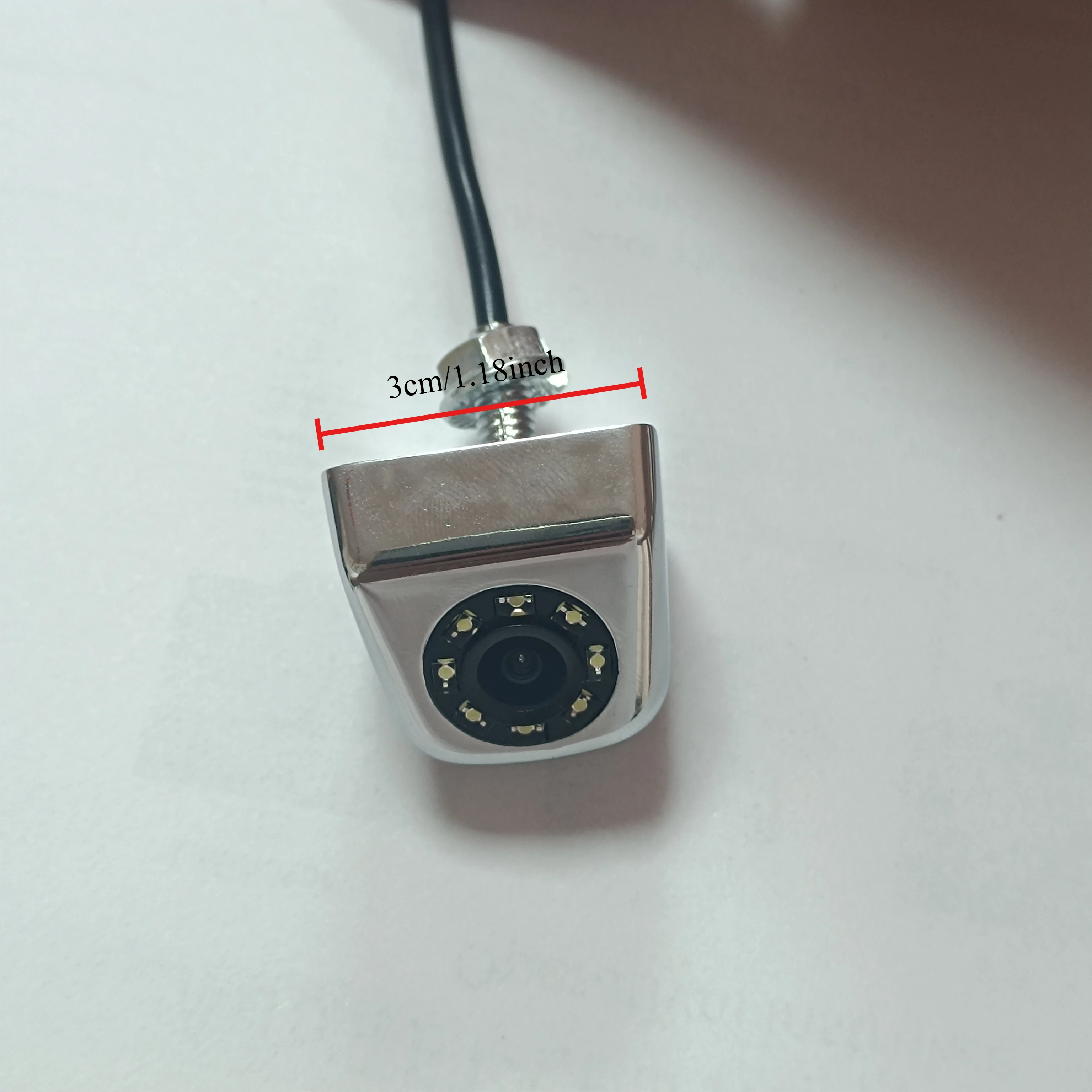 Silver metal casing AHD rearview camera, night vision, reversing trajectory (720P/1080P optional)