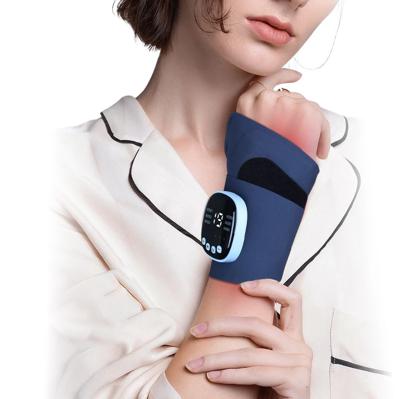 Cordless Wrist Massager with Heat, for Carpal Tunnel Pain Relief, 9 Vibration Modes Wrist Warmer