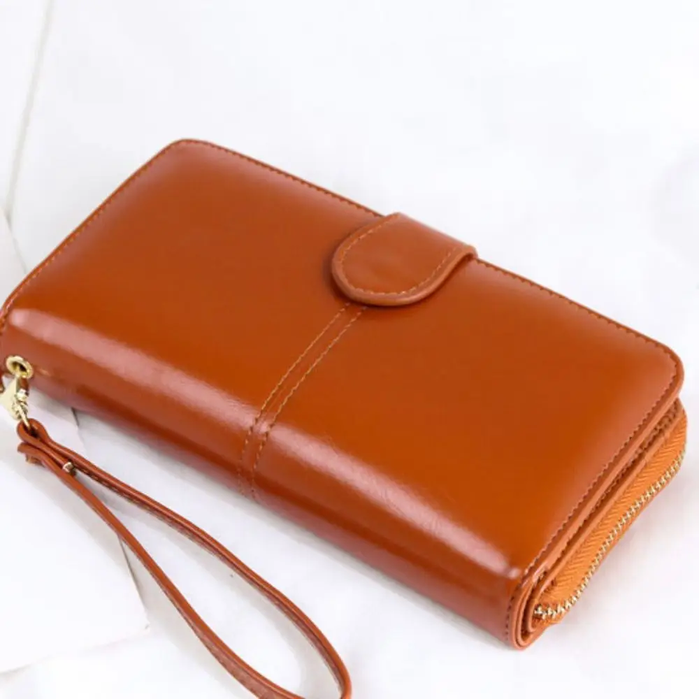 Retro Purse PU Leather Long Wallet Foldable Multifunctional Two Fold Wallet Large Capacity Zipper Women Card Holder Women