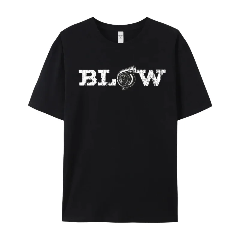 Funny Car Turbo Blow gift 100% Cotton Youth Short Sleeve Tees Casual Graphic T Shirts Letter T-shirts Graphic Round Neck