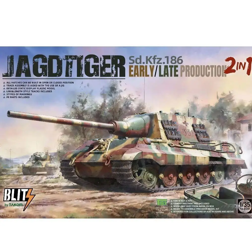Assembly model TAKOM 8001 1/35 Jagdtiger Sd.Kfz.186 Early / Late Production 2in1 NEW Ver Model