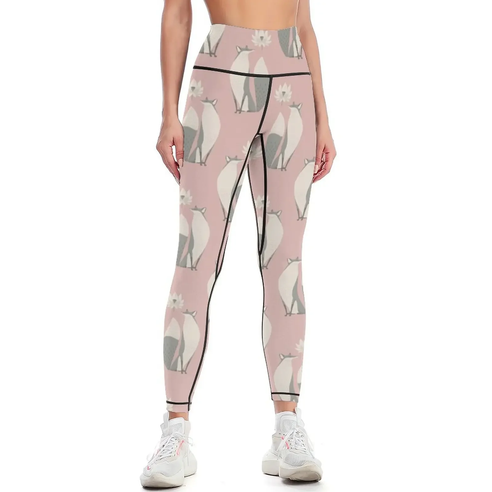 

The Fox and the Lotus Flower Leggings Female legging pants sporty woman push up sportswear gym Womens Leggings