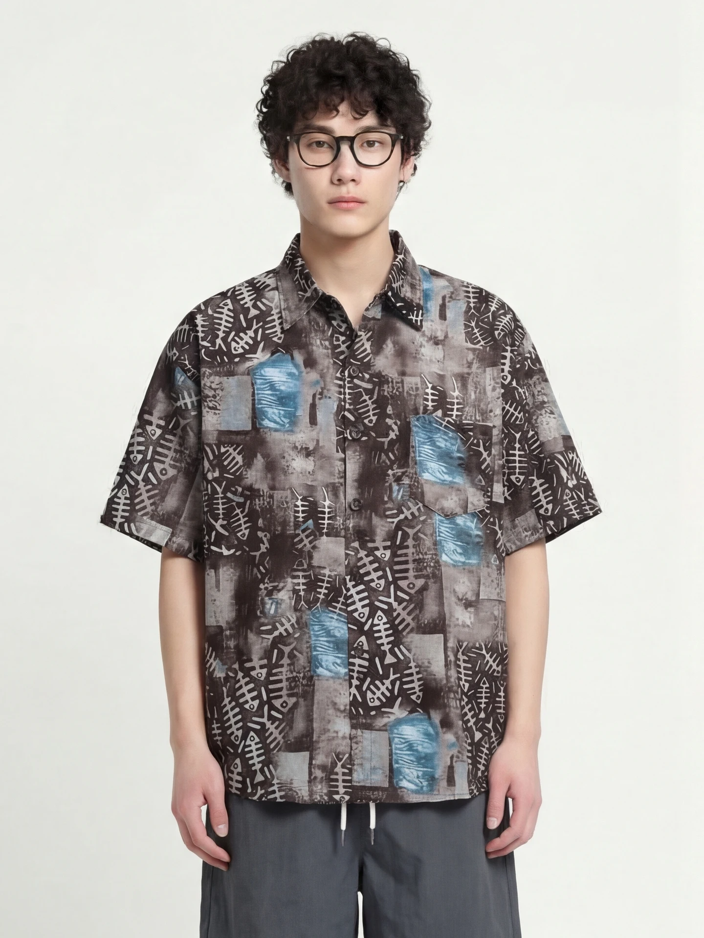 

Свободная футболка с коротким рукавом, дизайн Fibone, повседневная, из дышащего полиэфирного волокна, для весны и осени, для подростков