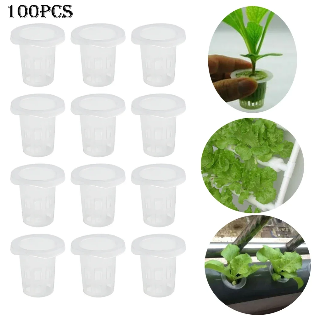 

100Pcs Plastic Vegetable Net Cups Slotted Mesh Soilless Culture Vegetables Pots Hydroponic Equipment Deepening Planting Basket