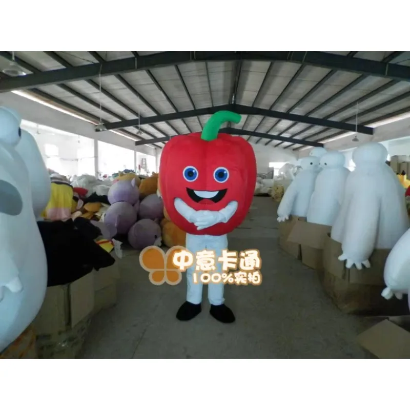 

Christmas Chili Cartoon Mascot Costume Performance Promotional Costume Big Head Lantern Pepper Vegetable Red Pepper Costume