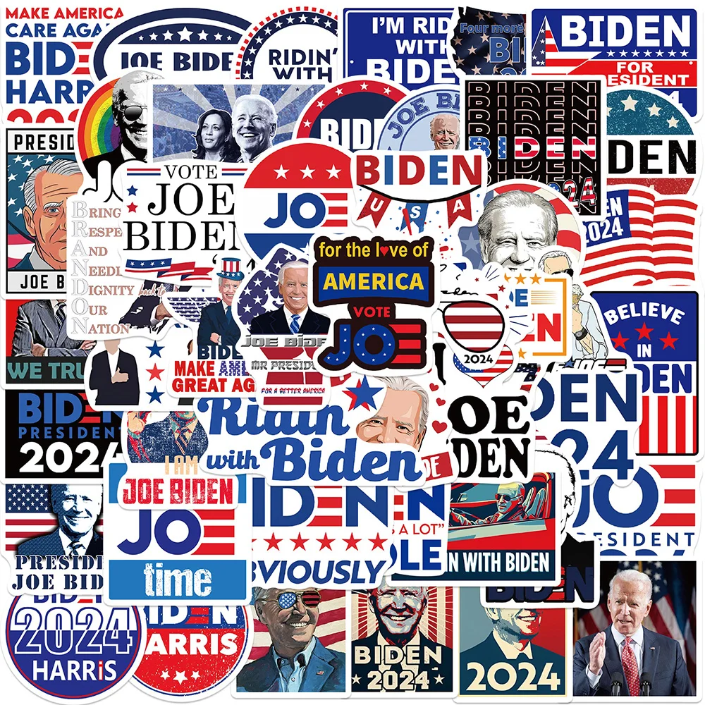 10/30/50Pcs US Presidential Election  Trump Biden  Stickers Laptop Luggage Car Phone Helmet Card Waterproof Stickers Diy Decals