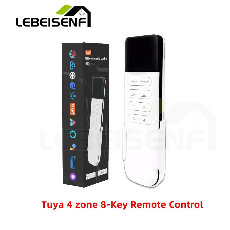 Baliza con Bluetooth 2,4G, Control remoto inalámbrico RF de 8 teclas, 4 zonas, para tira de luces LED Tuya inteligente, controlador de grupos de