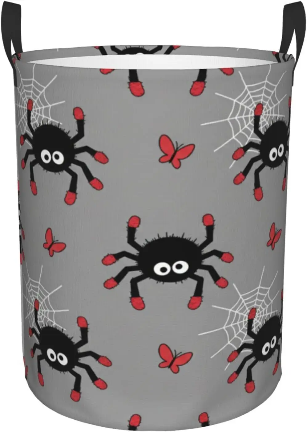 Large Laundry Hamper - Cute Spider Web Halloween Collapsible 62L Tall Storage Bin for Kids Toys, Clothes, Waterproof Round Baby