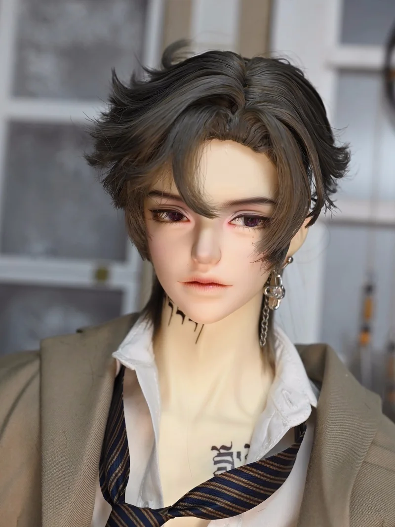 

Парик для куклы bjd подходит для размера 1-3, высокотемпературный шелк, модифицированные вручную волосы, аксессуары для кукол с косой волка