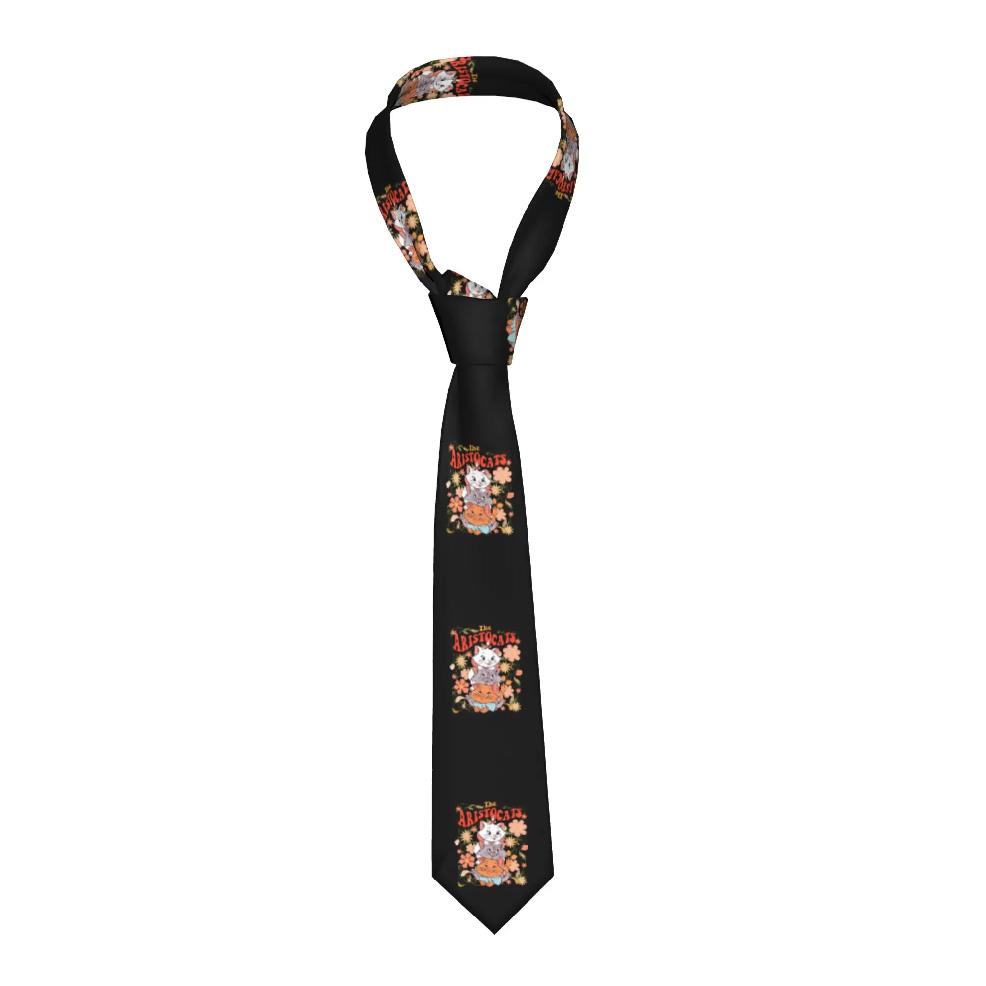 

Классический галстук с изображением кошки Мари из мультфильма «Аристокоты» для свадьбы, индивидуальный мужской галстук на заказ