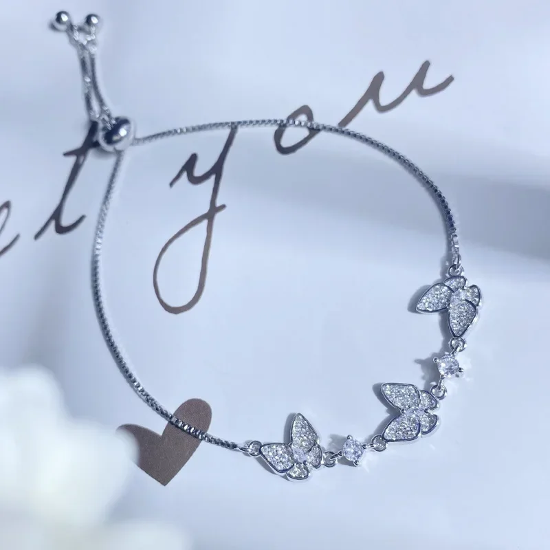 MDLFES Moiss1n الماس نمط الحلو مزاجه فراشة صغيرة سوار المرأة 18K مطلية بالذهب CCTV شعور كبار #1