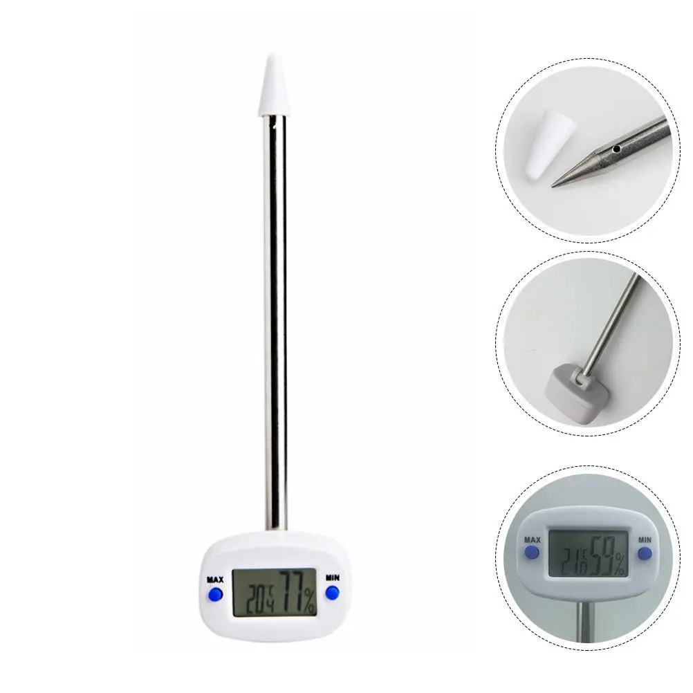 

2-In-1 Soil Thermometer Hygrometer Stainless Steel Elongated Probe For Temperature Moisture Detection Gardening Tool Soil Tester