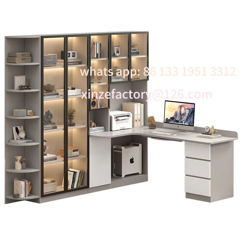 

Corner desk bookshelf all-in-one computer desk bookcase combination bedroom home student study desk writing